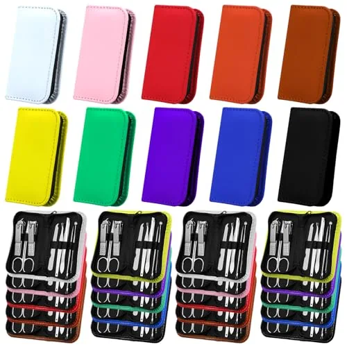 50 Sets Manicure Set Bulk Gifts for Father's Day, 8 in 1 Nail Clippers
