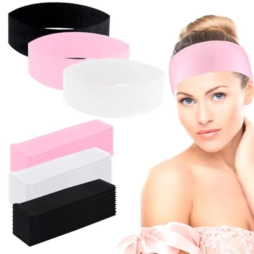 200 Pieces Disposable Spa Headbands Stretch Non Woven