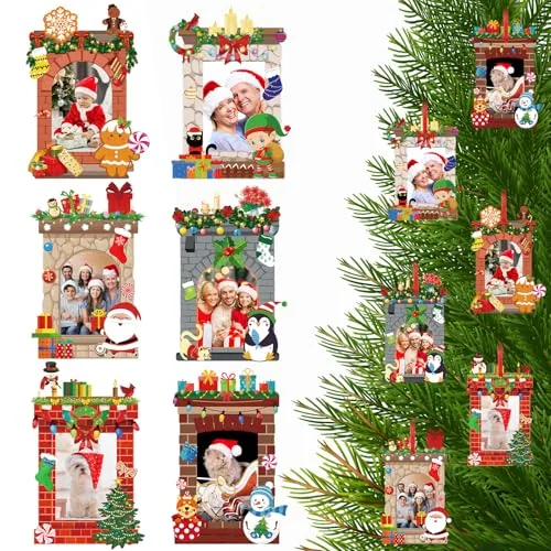 36 Pack Christmas DIY Picture Frames Craft Kit Xmas Tree Photo Frames