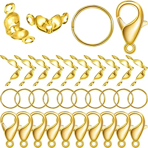 450 Pcs Jewelry Findings, Bead Tip Jump Ring Clasp Set