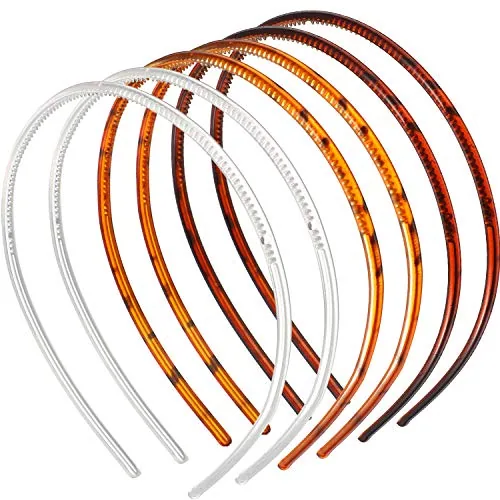 6 Plastic Thin Headbands