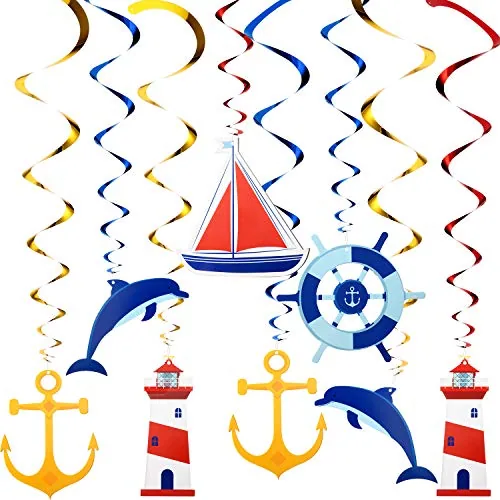 20 Pieces Nautical Hanging Swirl Cruise Ship Anchor Nautical Sailor Theme