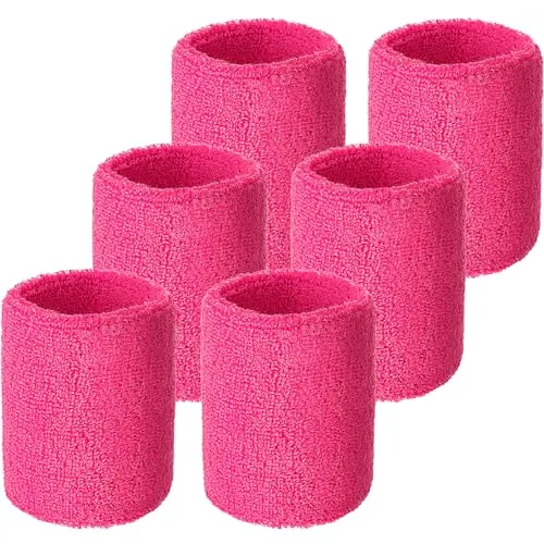 6 Pcs Wrist Sweatbands Sports Tennis Wristbands for Competitions