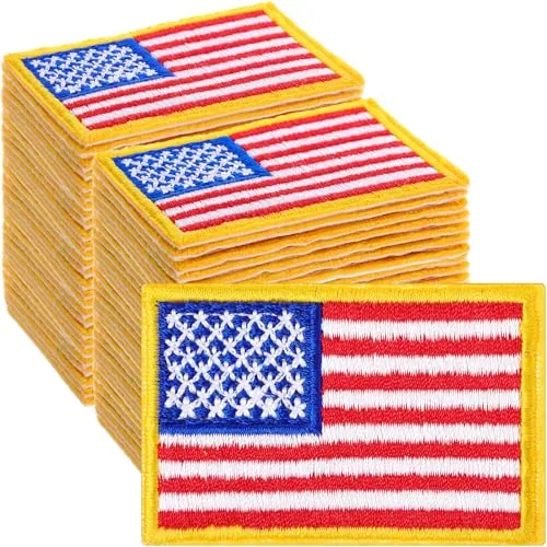 36 Pieces American Flag Patch Embroidered Iron On