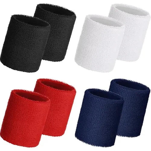 8 Pack Wrist Sweatbands Sports Wristbands