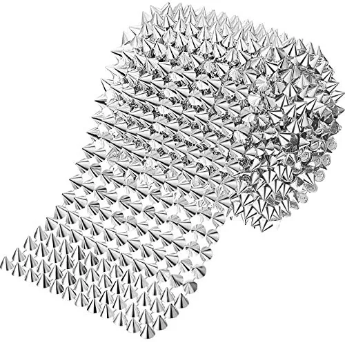 Sew 2 Yard Stitch on Spike Stud Cone Flatback Rivets Pyramid Studs Spikes