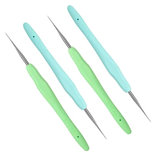 4 Pcs Dreadlock Crochet Hooks, 0.5 mm 0.75 mm