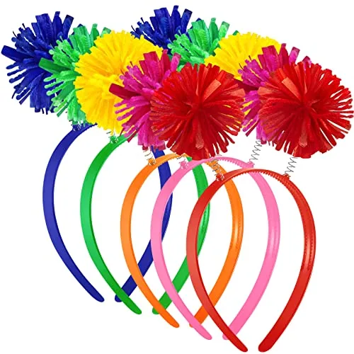 5 Pieces Pom Pom Headband Head Bopper Party Headband for Women Adults