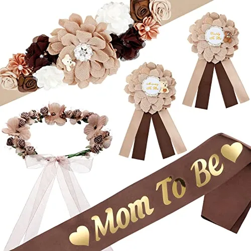 5 Pcs Baby Shower Mom to Be Sash Maternity Kit Bear