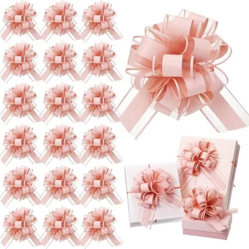 20 Pcs 6 Inch Pull Bows Gift Wrapping Ribbon Pull Bows for Valentine