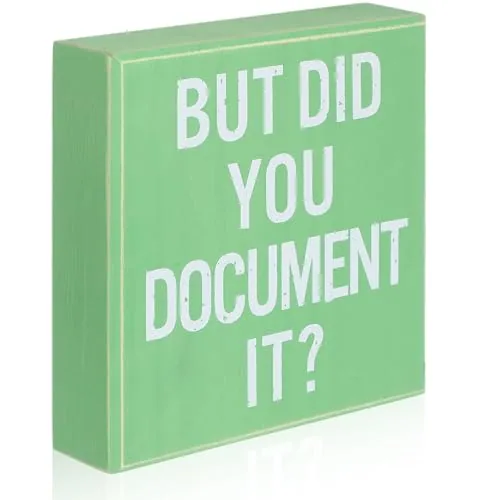 but Did You Document It Wooden Sign, 6x6 Office Desk