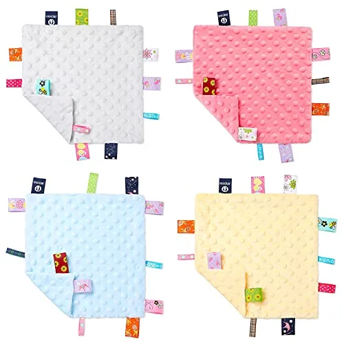 4 Pcs Baby Tag Security Blankets