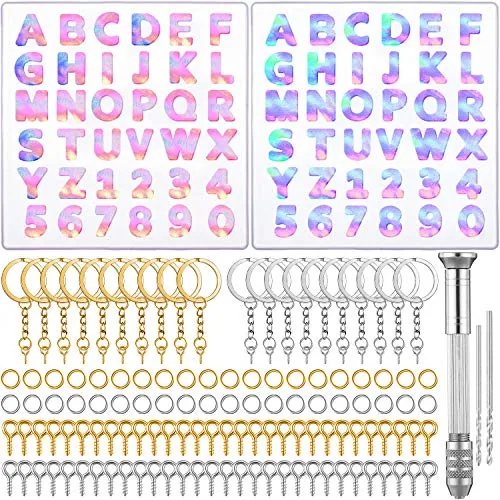 2 Pieces Alphabet Letter Resin Molds Backward Kit, Reusable Letter Number