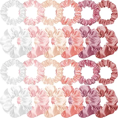 24 Pcs Satin Hair Scrunchies Bulk
