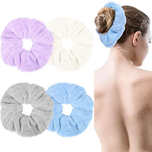 4 Pcs Microfiber Quick-dry Hair Towel Scrunchie