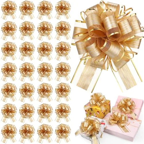 100 Pcs Christmas Pull Bow for Gift Wrapping
