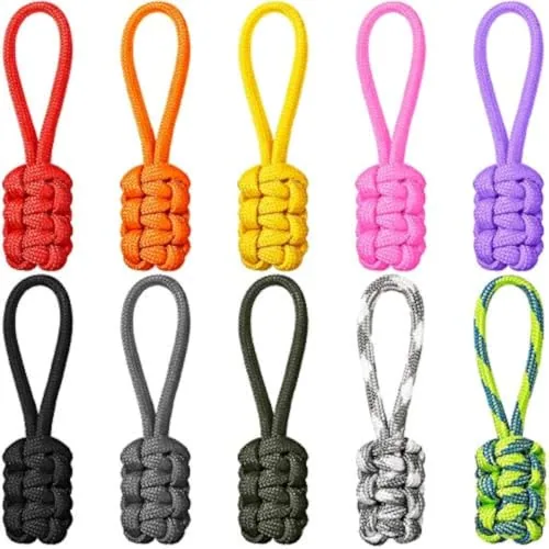 10 Pieces Replacement Zipper Pulls Tab Universal Nylon Repair Kit Slider