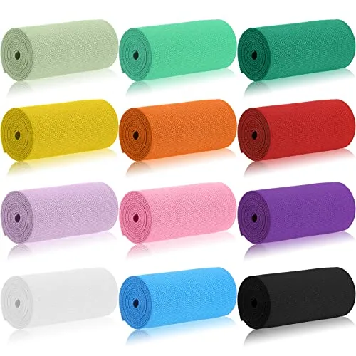 12 Rolls Elastic Band Stretch,3 Inch X 0.9 Yards