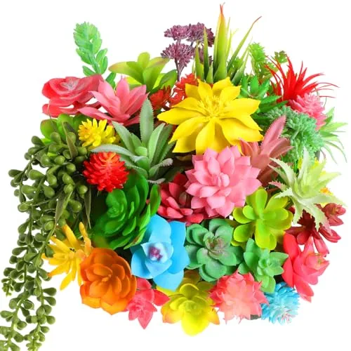 50 Pcs 50 Pcs Bulk Mini Artificial Succulents Plants