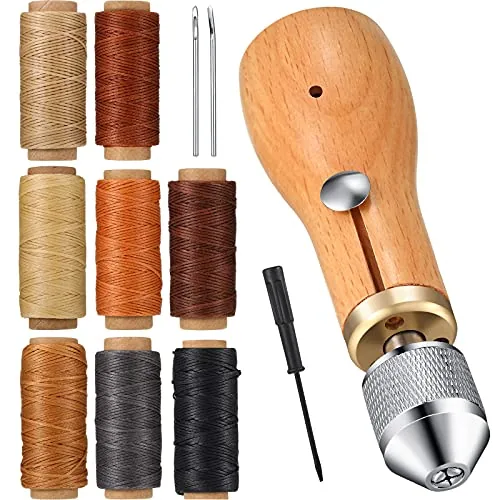12 Pcs Leather Sewing Awl Kit Hand Stitcher Including Handheld Sewing