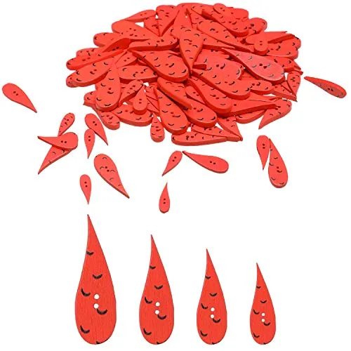 100 Pcs Christmas Carrot Nose Buttons Wooden Buttons, 4 Sizes