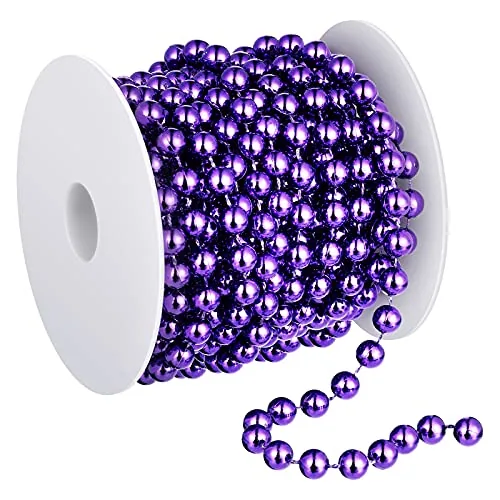 26 Feet Christmas Tree Beaded Garland Plastic Pearl Strands Chain