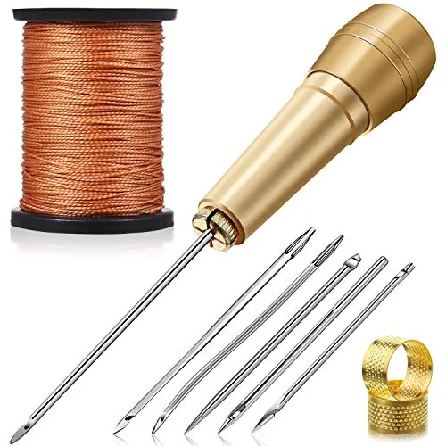 6 pcs Leather Sewing Awl Needle Copper Kit for Shoes Leather Repair