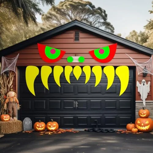 Halloween Face Decorations Outdoor Garage Door Archway Car Party Decor
