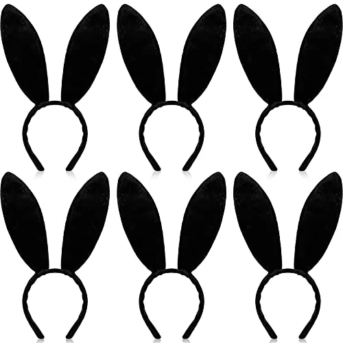 6 Pcs Halloween Bunny Ears Headband Plush