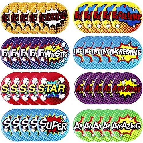 96 Pieces Recognition Pins Mini Button Pins Button Badge, 8 Styles