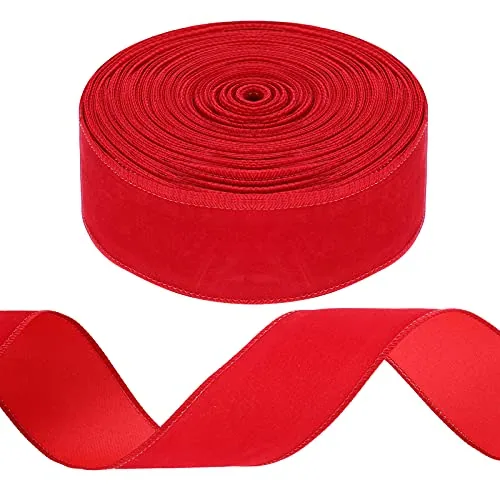 50 Yards 2.5 Inch Christmas Velvet Ribbon