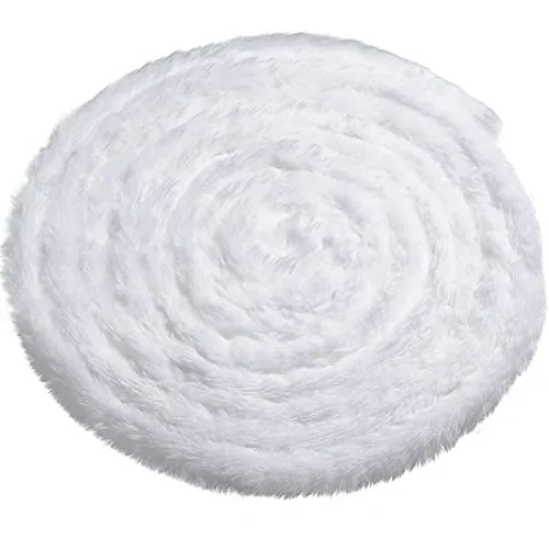 Faux Fur Ribbon Christmas Garland,White,2 Inch X 40 ft