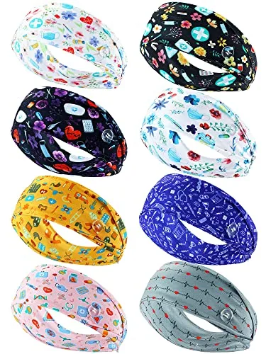 8 Pieces Nursing Headbands with Buttons