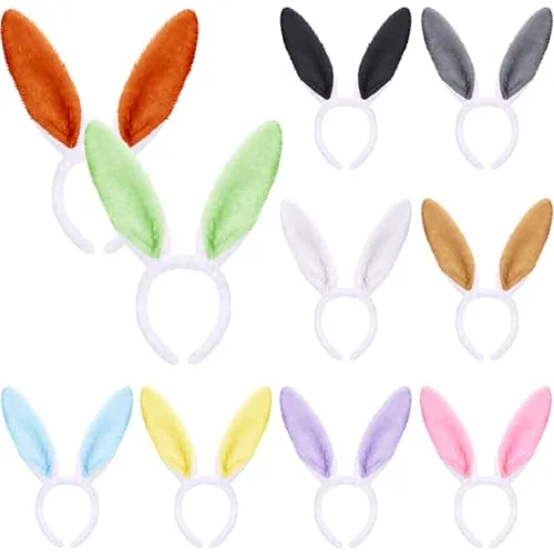 10 Pcs Halloween Bunny Ears Bulk Bunny Headband for Adults Cosplay